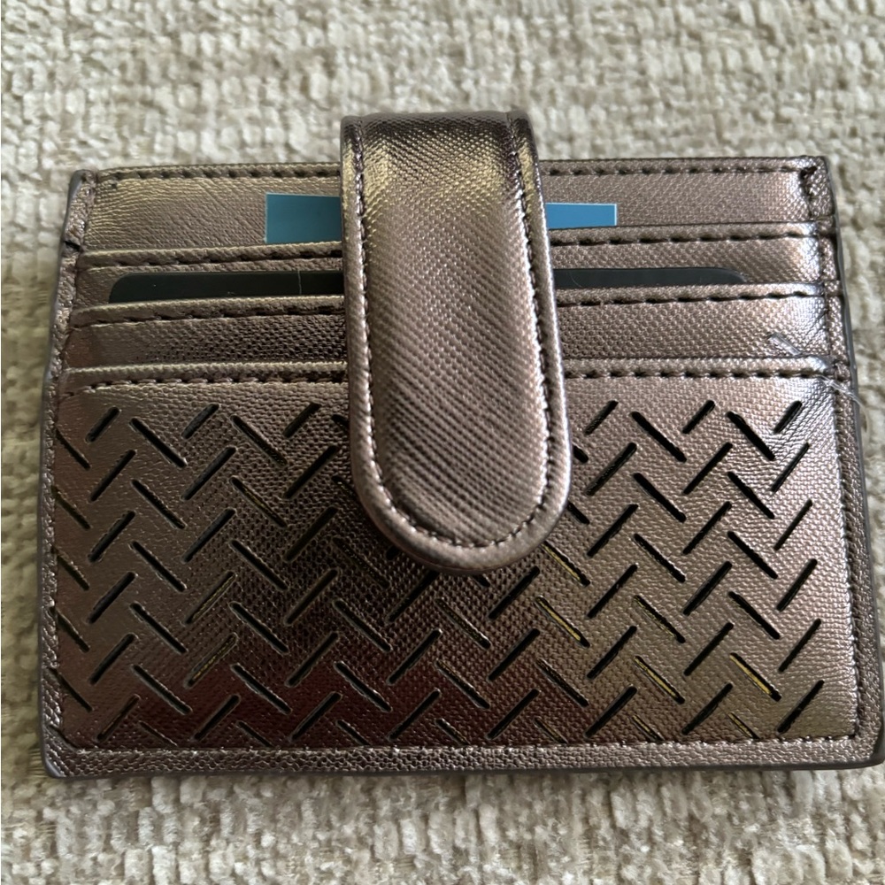 Vegan leather . Pewter wallet